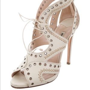 Mui Mui Grommet Caged Sandals